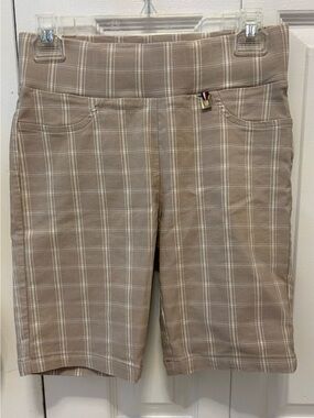 Tommy Hilfiger Beige Plaid Women’s Bermuda Shorts